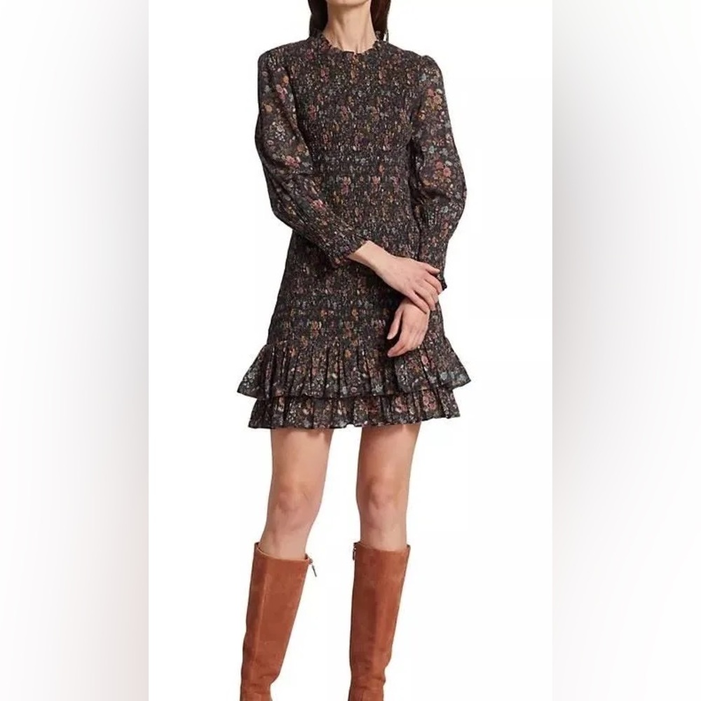 VERONICA BEARD
Farha Floral Smocked Mini Dress Size 4